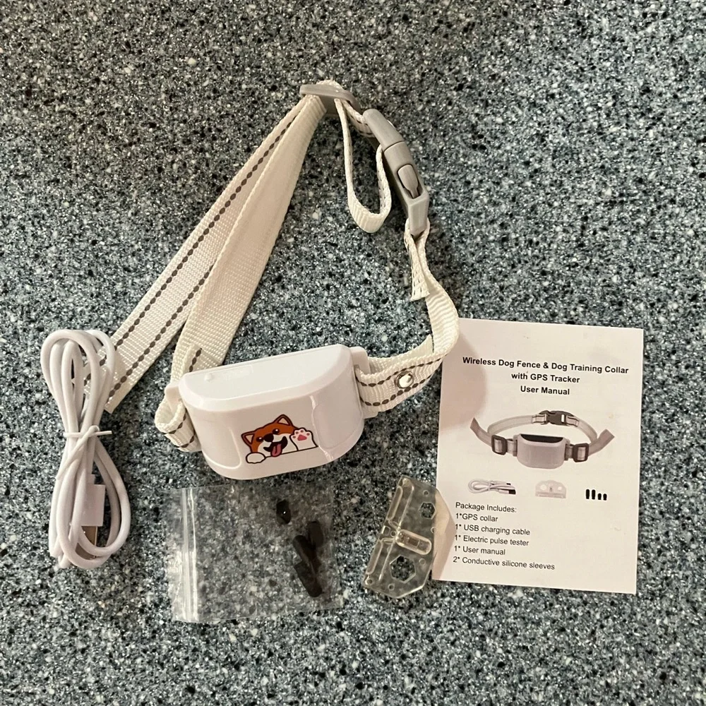 GPS Dog Collar with Wireless Electronic Boundary & Training, Waterproof. NEW